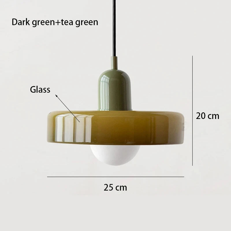Lampe Suspendue en Verre Bauhaus - Élégance Rétro et Modernité