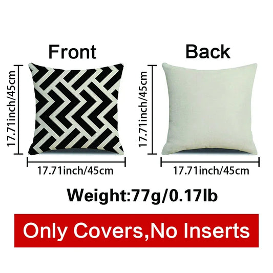 Housse de coussin à rayures noires et blanches – Style moderne et minimaliste pour une décoration élégante