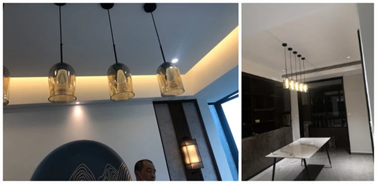 Suspension Nordique Postmoderne en Verre Double – Élégance et Lumière Contemporaine