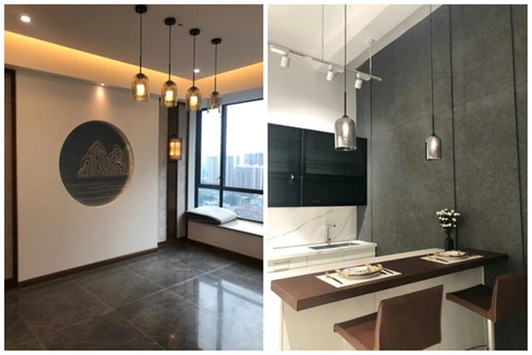 Suspension Nordique Postmoderne en Verre Double – Élégance et Lumière Contemporaine