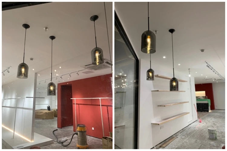 Suspension Nordique Postmoderne en Verre Double – Élégance et Lumière Contemporaine