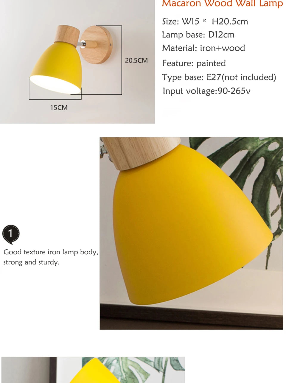 Applique Murale Nordique en Bois – Design Moderne avec Interrupteur