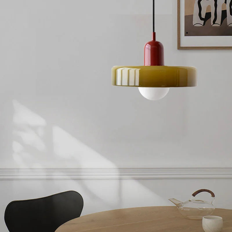 Lampe Suspendue en Verre Bauhaus - Élégance Rétro et Modernité