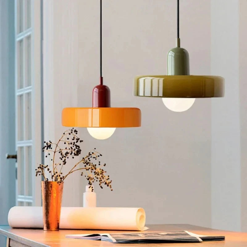 Lampe Suspendue en Verre Bauhaus - Élégance Rétro et Modernité