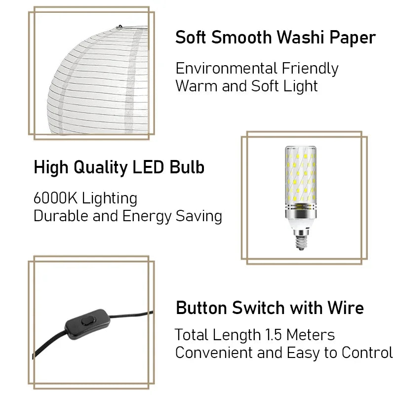 Lampe sur Pied en Papier de Riz – Élégance et Ambiance Zen