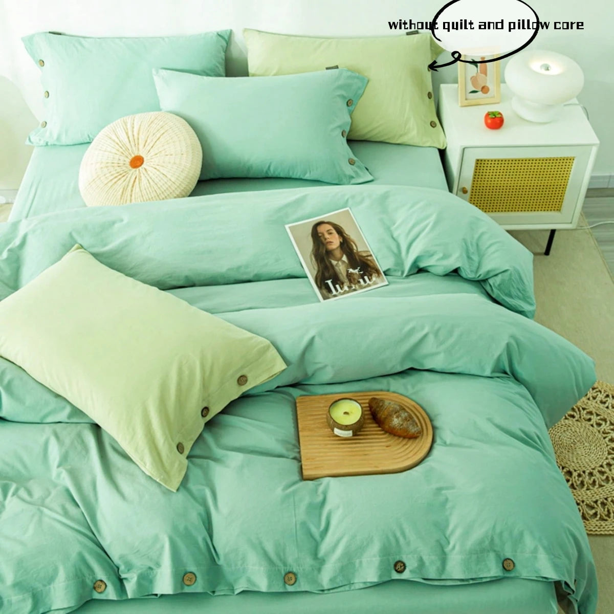 Housse de Couette Uni Twist 100 % Coton – Ensemble 3 Pièces Toutes Saisons