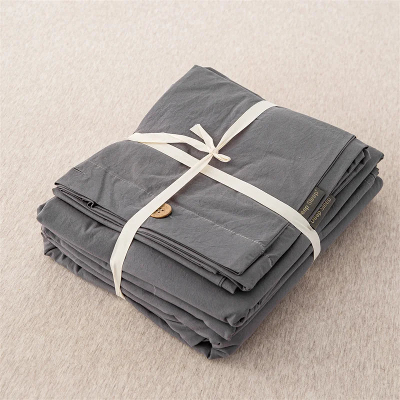 Housse de Couette Uni Twist 100 % Coton – Ensemble 3 Pièces Toutes Saisons