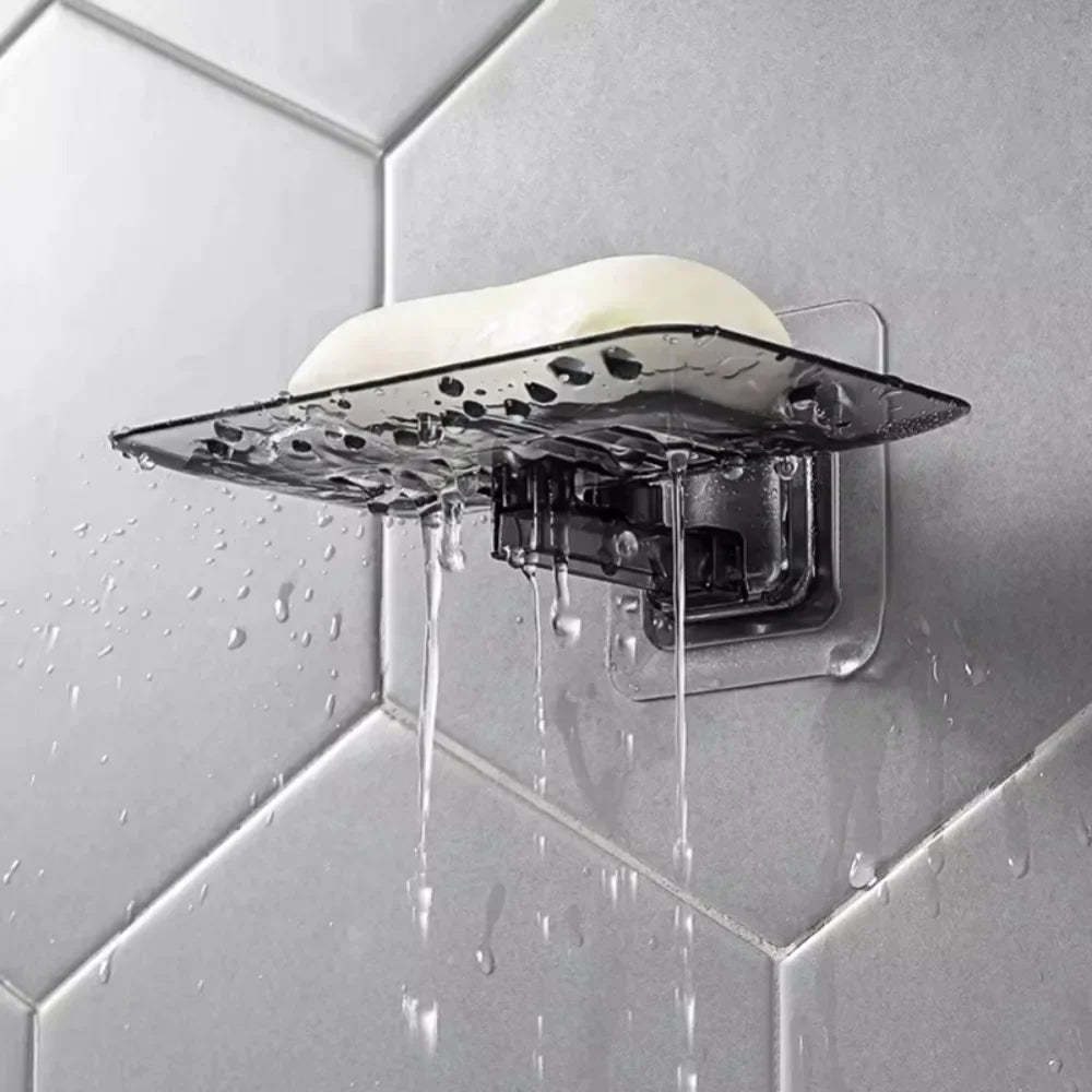 Porte-savon mural double couche sans perçage – Design pratique et moderne pour votre salle de bain