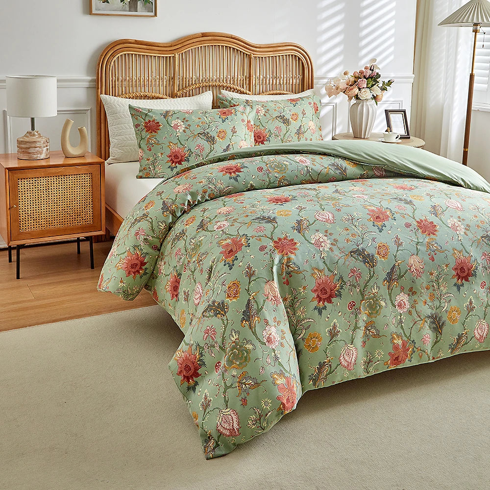 Parure de Housse de Couette 3 Pièces – Style Pastoral, Douceur Toutes Saisons