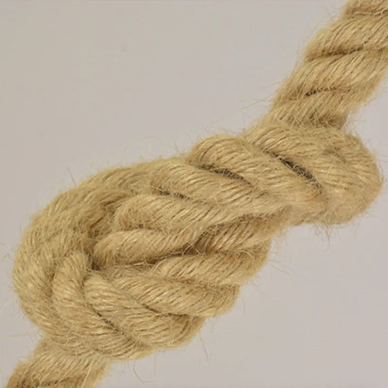 Suspension Vintage en Fer et Corde de Chanvre – Style Industriel Rétro