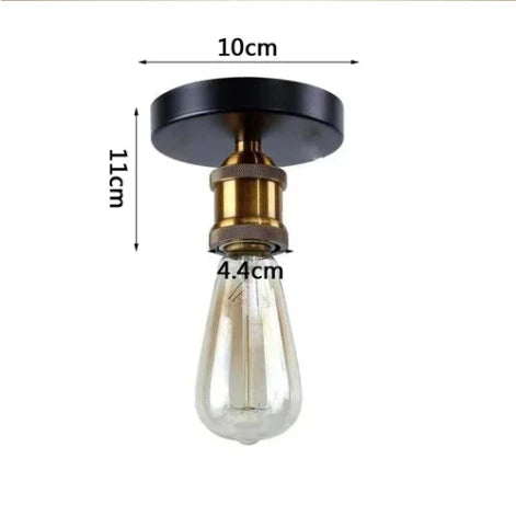 Plafonnier Vintage en Fer Noir – Élégance Industrielle et Design Compact