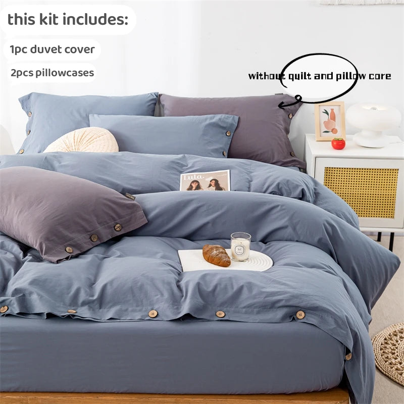 Housse de Couette Uni Twist 100 % Coton – Ensemble 3 Pièces Toutes Saisons