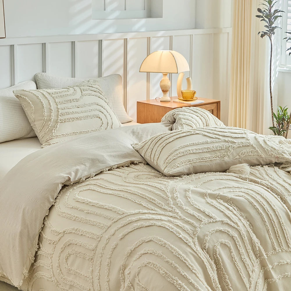 Parure de Housse de Couette Tuftée 3 Pièces