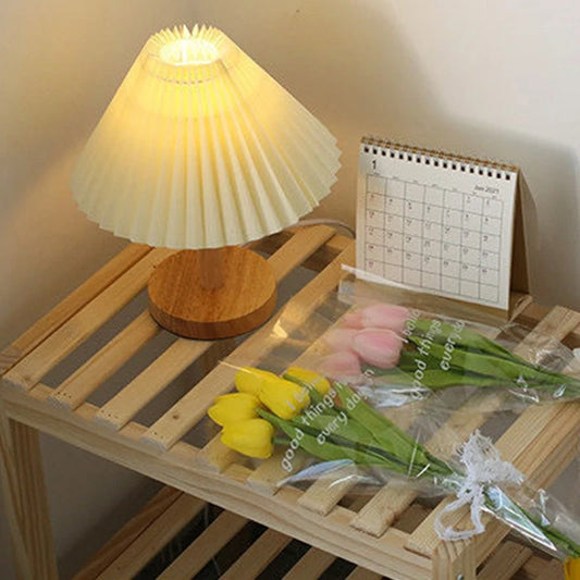 Lampe de Table Plissée Nordique DIY – Lumière d’Ambiance