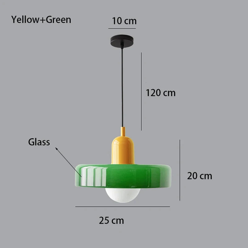 Lampe Suspendue en Verre Bauhaus - Élégance Rétro et Modernité