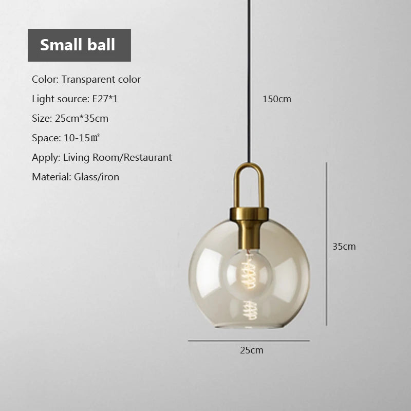 Suspension en Verre Nordique – Luminaire Moderne pour Loft et Décoration Industrielle