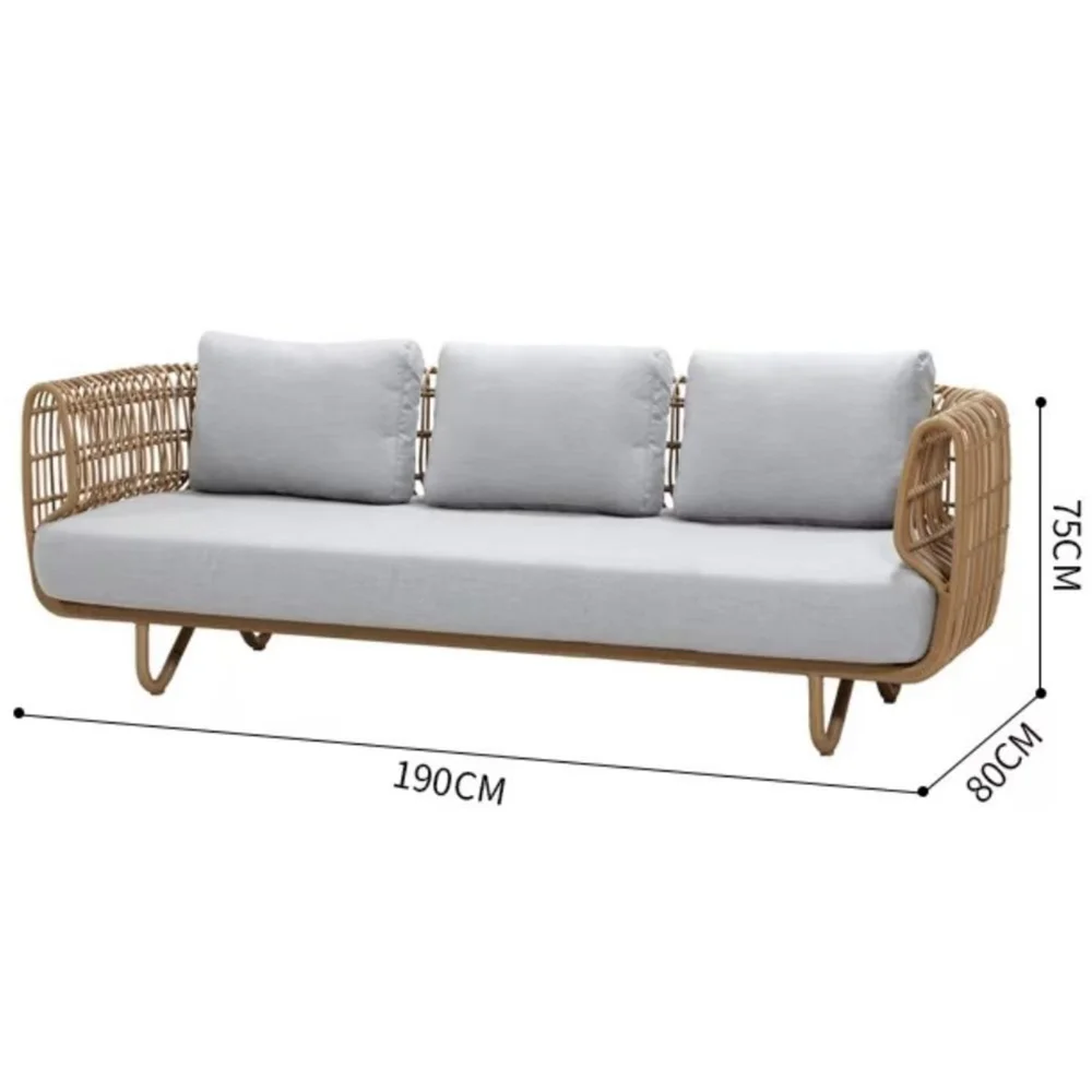 Ensemble de mobilier de jardin haut de gamme en aluminium et rotin PE avec coussins en mousse