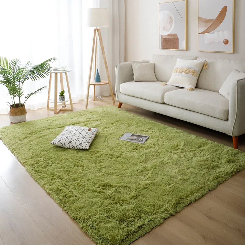 Tapis moelleux vert