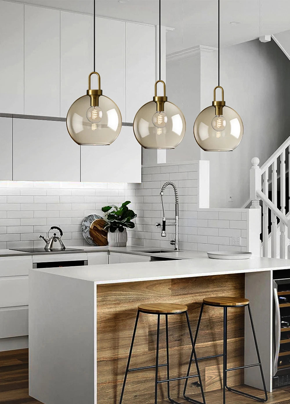 Suspension en Verre Nordique – Luminaire Moderne pour Loft et Décoration Industrielle