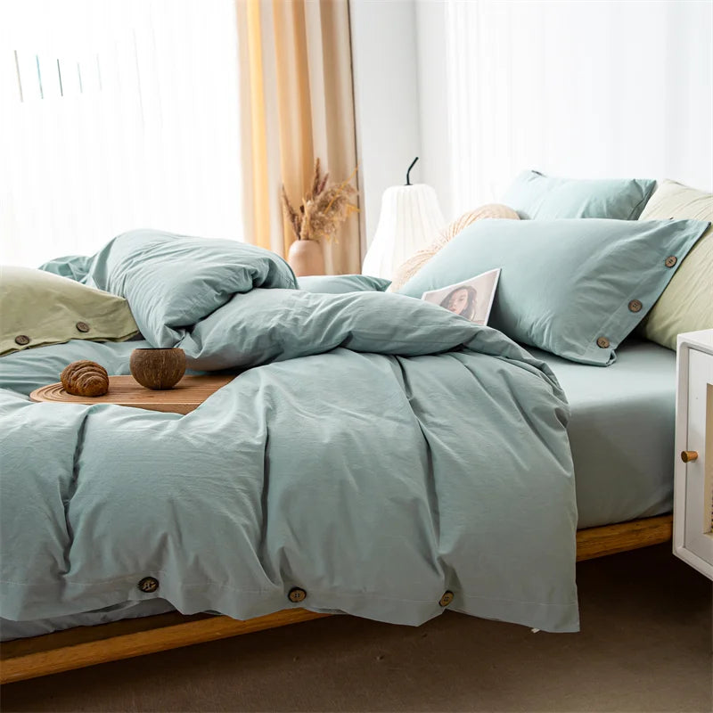 Housse de Couette Uni Twist 100 % Coton – Ensemble 3 Pièces Toutes Saisons