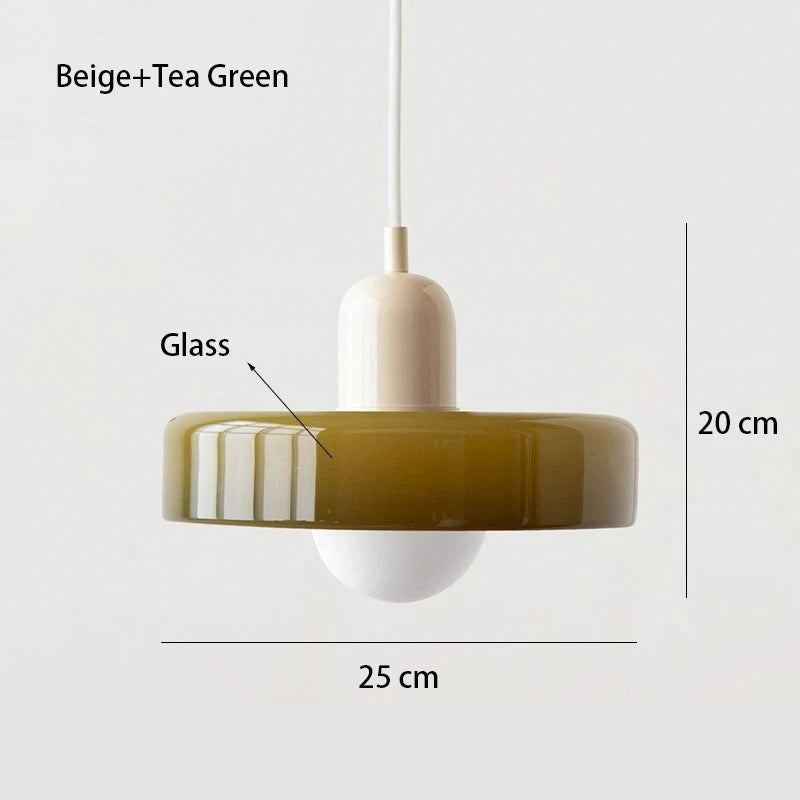 Lampe Suspendue en Verre Bauhaus - Élégance Rétro et Modernité