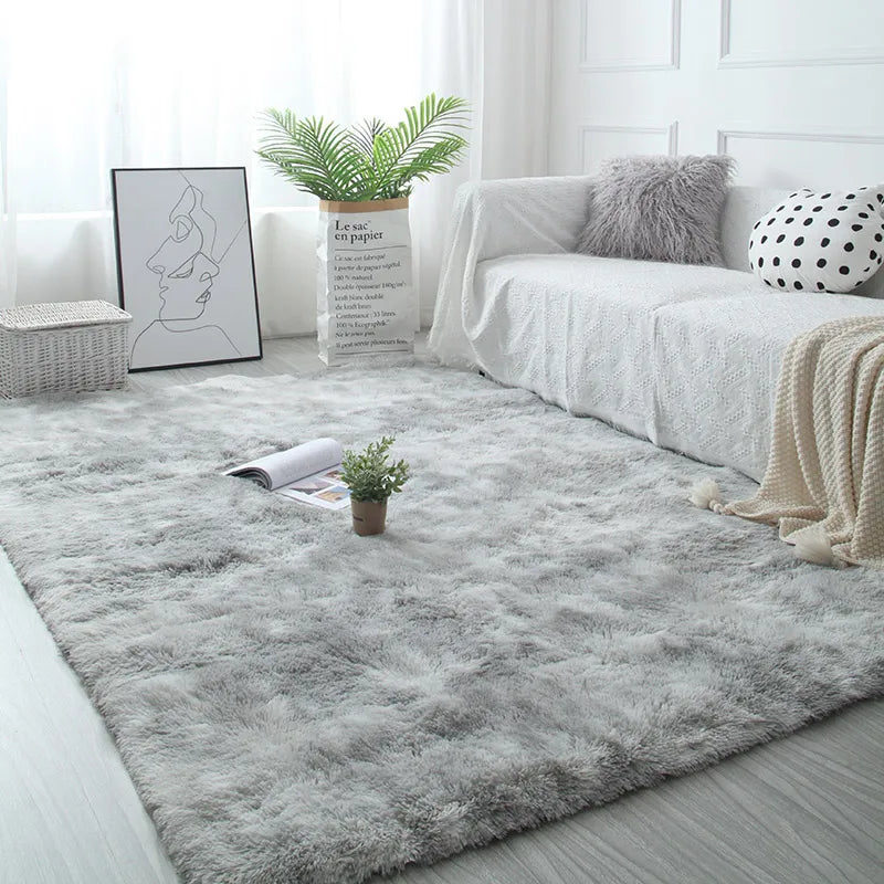 Tapis moelleux gris clair nuancé