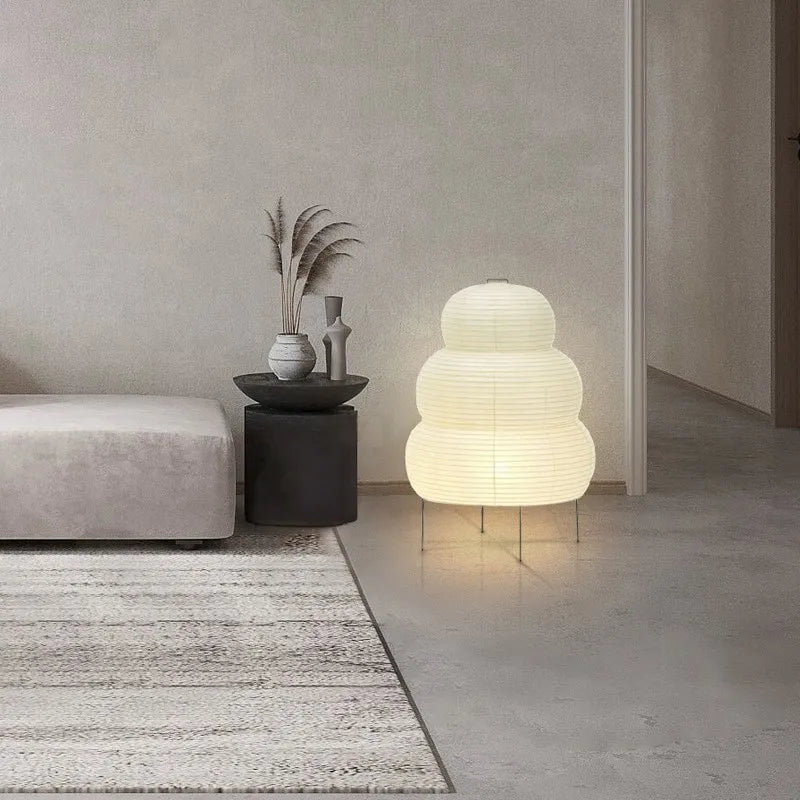 Lampe de Table Akari Style Noguchi – Papier de Riz Blanc