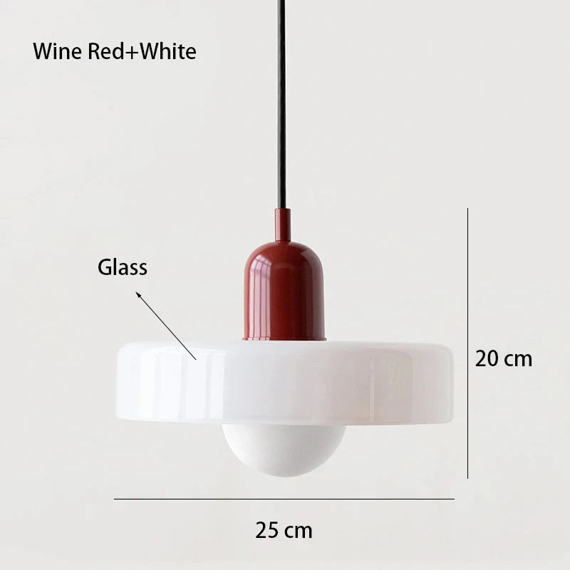 Lampe Suspendue en Verre Bauhaus - Élégance Rétro et Modernité