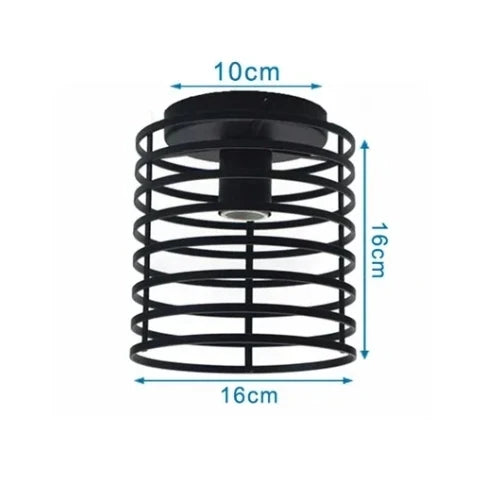 Plafonnier Vintage en Fer Noir – Élégance Industrielle et Design Compact