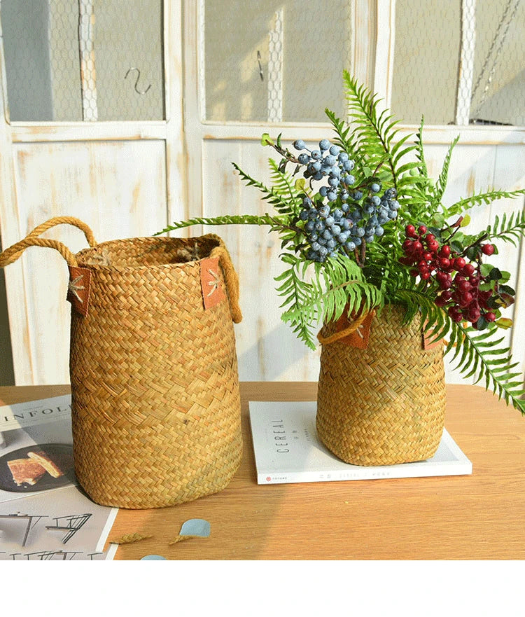 Panier de Rangement en Osier Naturel Zerolife