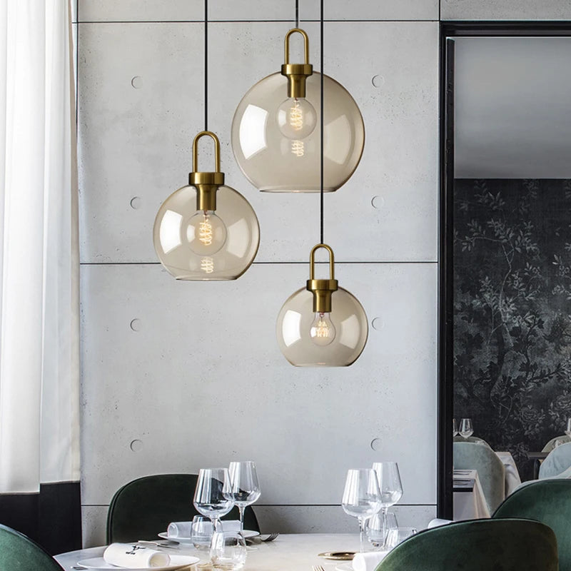 Suspension en Verre Nordique – Luminaire Moderne pour Loft et Décoration Industrielle
