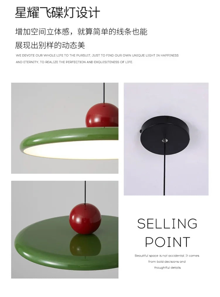 Suspension Nordique “Flying Saucer” – Élégance Moderne et Douceur Crème