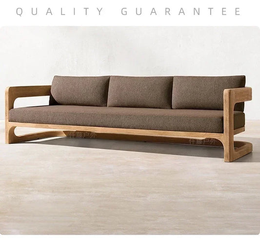 Canapé d’extérieur en teck – Mobilier de jardin nordique haut de gamme pour terrasse, balcon ou villa