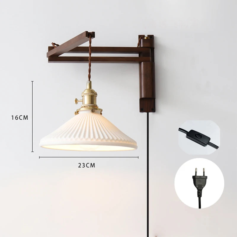 Applique Murale Japonaise Rétro – Élégance Naturelle et Ambiance Apaisante