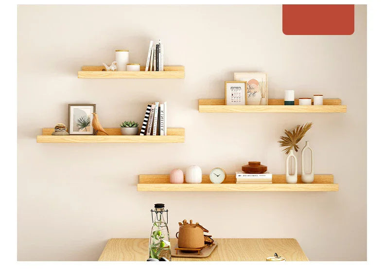 Étagère Murale Flottante en Bois Massif – Design U Élégant