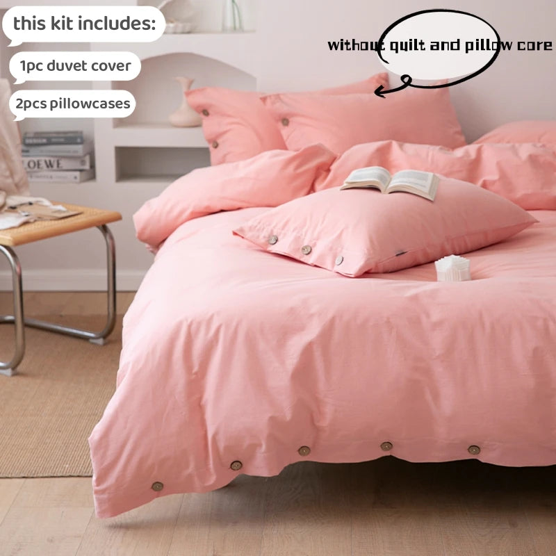 Housse de Couette Uni Twist 100 % Coton – Ensemble 3 Pièces Toutes Saisons