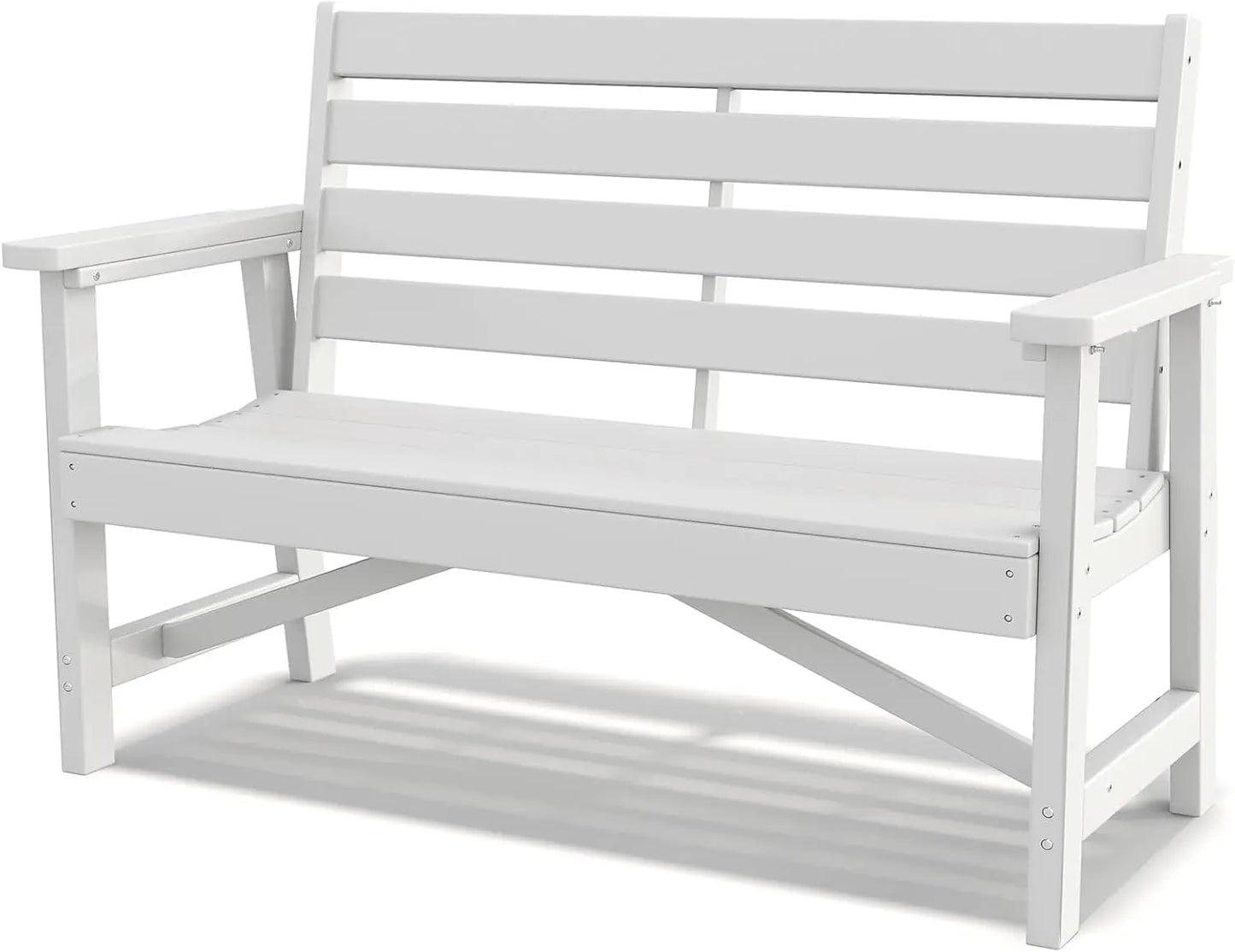 Banc d’extérieur moderne en HDPE – Banc de jardin résistant aux intempéries pour terrasse, parc, balcon ou jardin