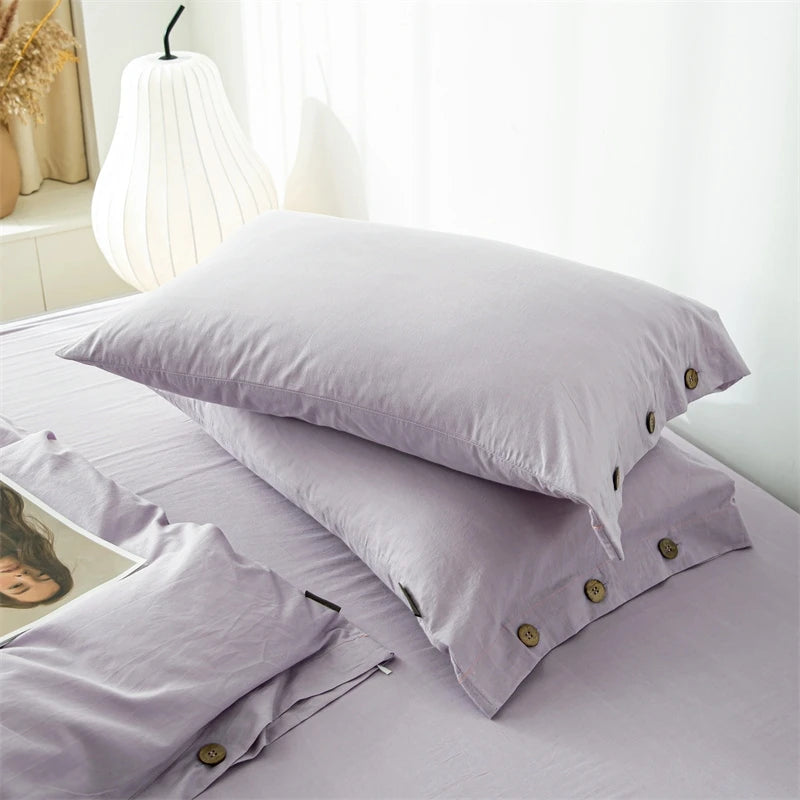 Housse de Couette Uni Twist 100 % Coton – Ensemble 3 Pièces Toutes Saisons