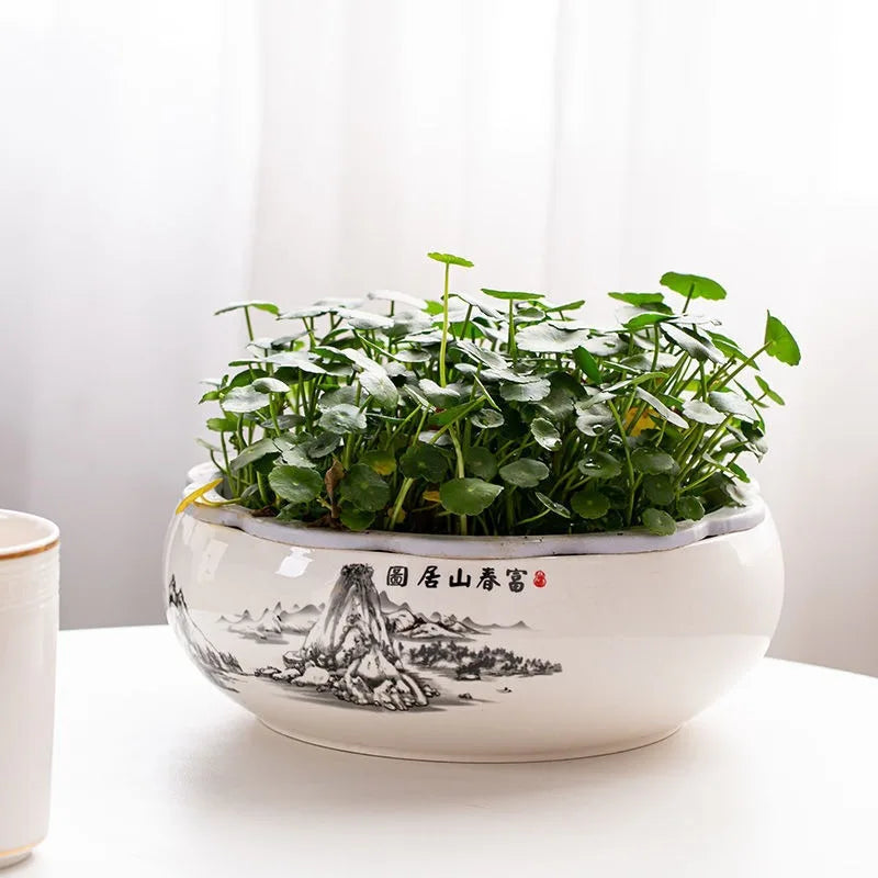 Jardinière en céramique émaillée pour lotus – bassin décoratif intérieur et extérieur