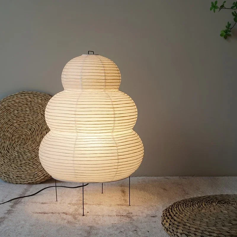 Lampe de Table Akari Style Noguchi – Papier de Riz Blanc