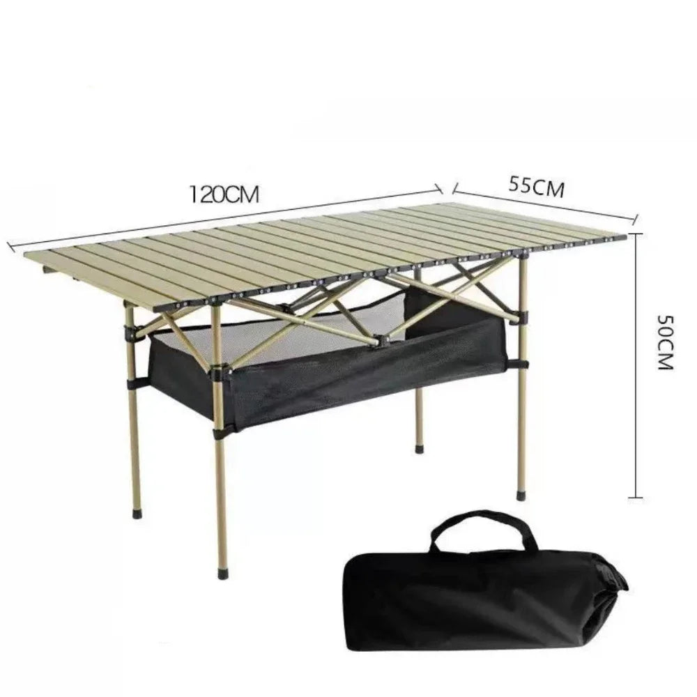 Table de Camping Pliante Longue — Solide, Pliable et Facile à Transporter