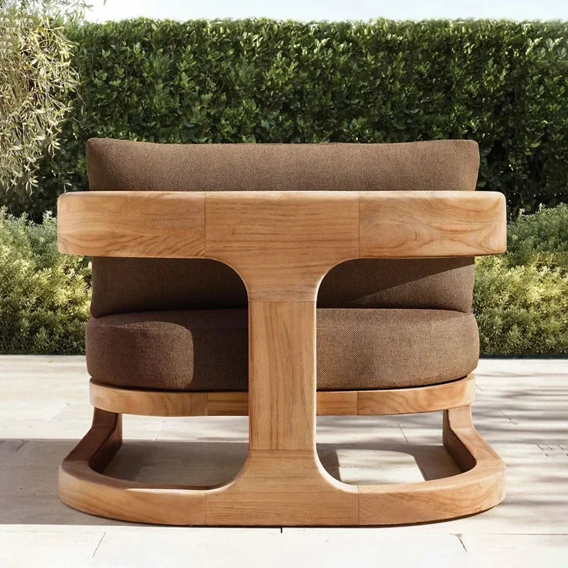 Canapé d’extérieur en teck – Mobilier de jardin nordique haut de gamme pour terrasse, balcon ou villa