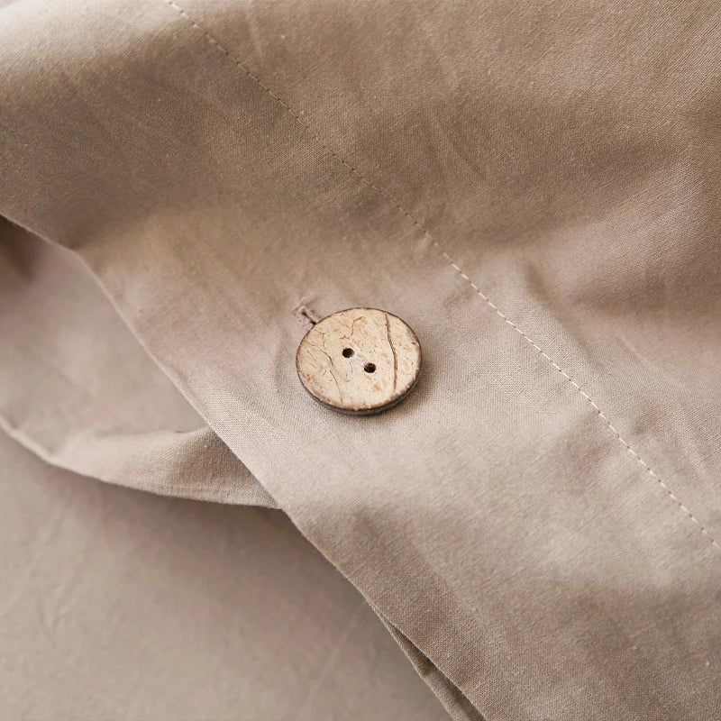 Housse de Couette Uni Twist 100 % Coton – Ensemble 3 Pièces Toutes Saisons