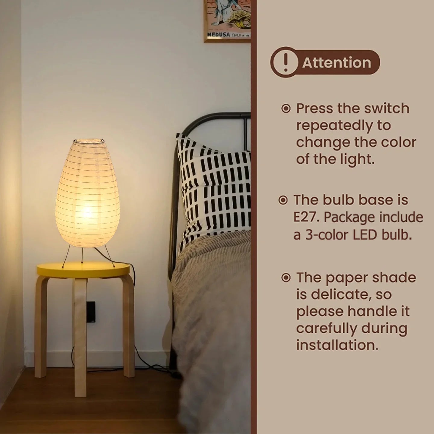 Lampe sur Pied en Papier de Riz – Élégance et Ambiance Zen