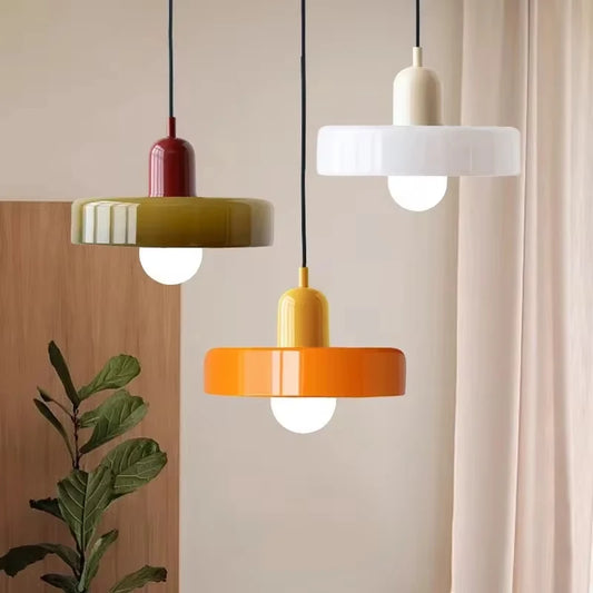 Lampe Suspendue en Verre Bauhaus - Élégance Rétro et Modernité