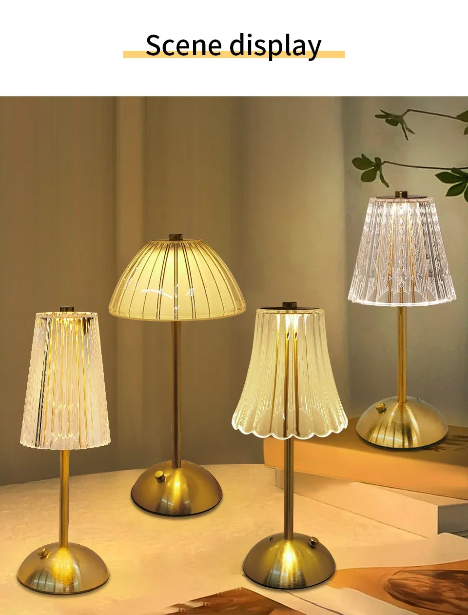 Lampe de Table Cristal LED Rechargeable