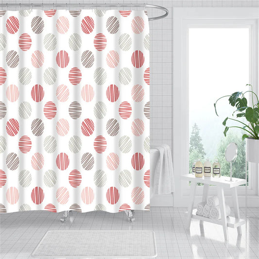 Rideau de Douche à Rayures Végétales – Étanche et Élégant