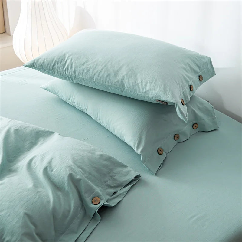 Housse de Couette Uni Twist 100 % Coton – Ensemble 3 Pièces Toutes Saisons