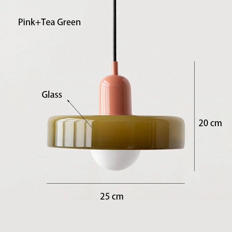 Lampe Suspendue en Verre Bauhaus - Élégance Rétro et Modernité