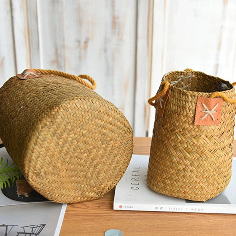 Panier de Rangement en Osier Naturel Zerolife